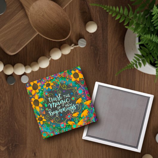 新しい始まりかわいらしデイジーインスピリシティトレンディー マグネット