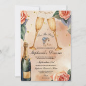 新しい始まりにシャンパントースト:離婚パーティー 招待状 (正面)