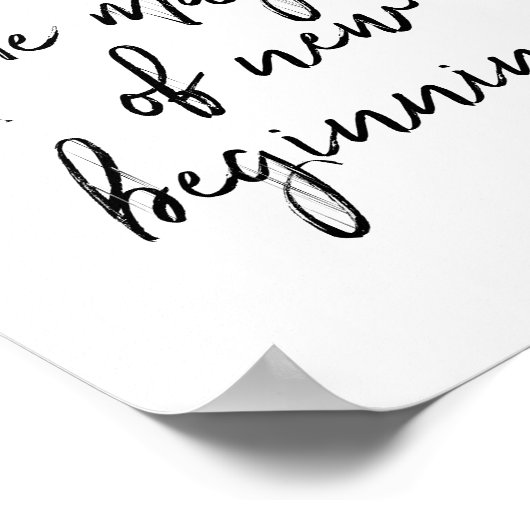 新しい始まりのウォールアートの魔法を信頼するスクリプト ポスター (角)