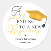 新しい始まりの甘い終わり 2025 卒業式 ラウンドシール (正面)
