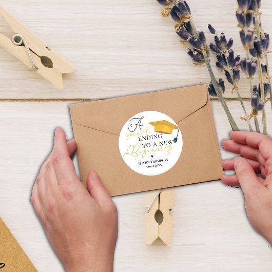 新しい始まりの甘い終わり 2025 卒業式 ラウンドシール