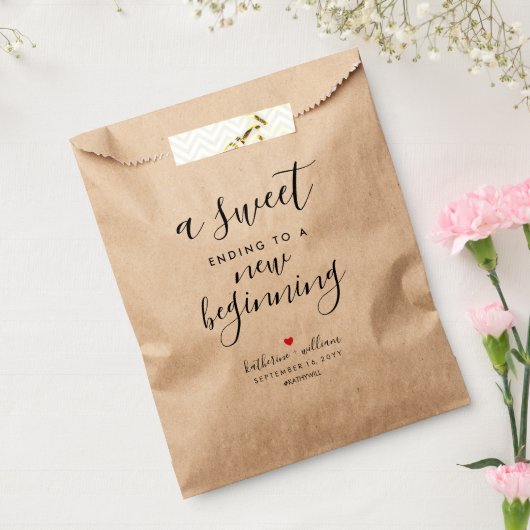 新しい始まりの甘い終素朴わり結婚 フェイバーバッグ (封をした状態)