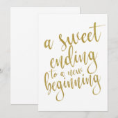 新しい始まりの甘い結末　お手頃な看板 招待状 (正面/裏面)