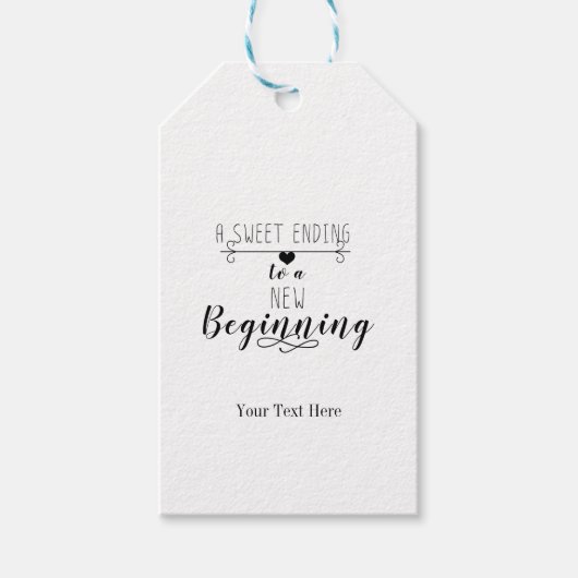 新しい始まりの結婚式の引き出物に甘い結末 ギフトタグ (正面)