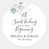 新しい始まりの金ゴールドに甘い結婚結末 ラウンドシール (正面)