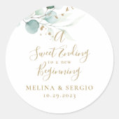 新しい始まりの金ゴールドに甘結婚い結末 ラウンドシール (正面)