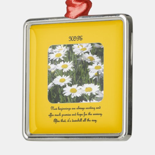 新しい始まりは常に刺激的で提供される メタルオーナメント (左)