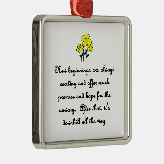 新しい始まりは常に刺激的で提供される メタルオーナメント (右)