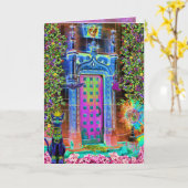 新しい始まりへの入り口賛美-&説明 カード (黄色い花)