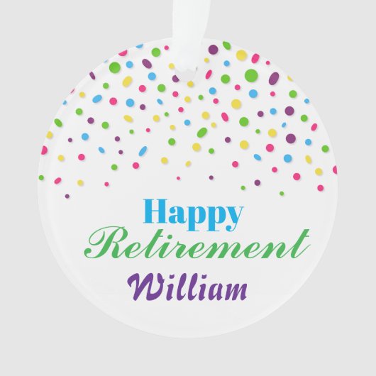 新しい始まりへの応援カラフルな幸せな退職 オーナメント (正面)