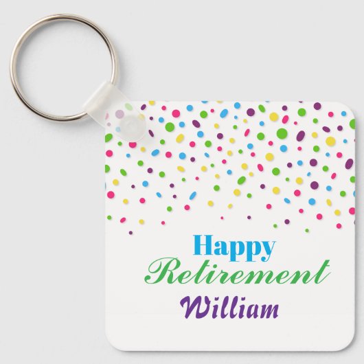 新しい始まりへの応援カラフルな幸せな退職 キーホルダー (正面)