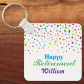 新しい始まりへの応援カラフルな幸せな退職 キーホルダー (正面)