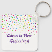 新しい始まりへの応援カラフルな幸せな退職 キーホルダー (裏面)