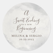 新しい始まりへの甘い結婚結末クラシック ラウンドシール (正面)