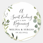 新しい始まりへの甘い結末の金ゴールド結婚 ラウンドシール (正面)