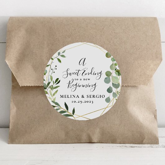 新しい始まりへの甘い結末の金ゴールド結婚 ラウンドシール