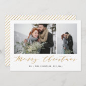 新しい始まりメリークリスマス金ゴールド シーズンカード (正面/裏面)