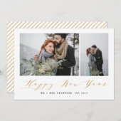 新しい始まり幸せな新年の金ゴールド シーズンカード (正面/裏面)