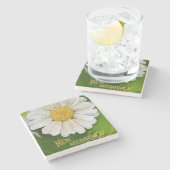 新しい始まり – デイジーフラワーパワー ストーンコースター (横)