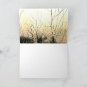 "新しい始まり"ブラウンタンイエローフローラデザイン カード (内部)