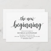 新しい始まり、婚約パーティ招待状 招待状 (正面/裏面)