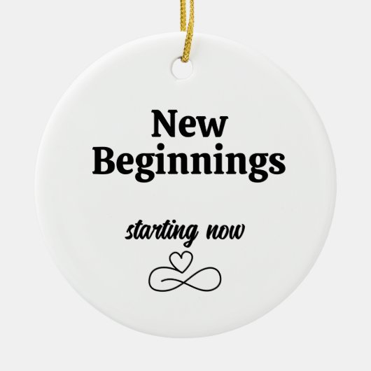新しい始まり、彼女の休日のクリスマスのための離婚贈り物 セラミックオーナメント (正面)