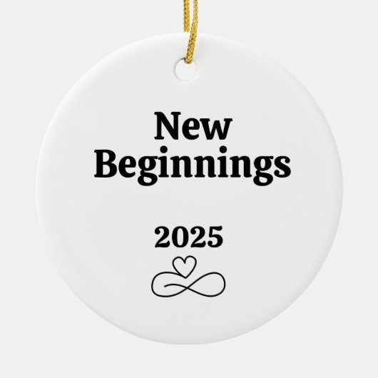 新しい始まり、彼女の休日のクリスマスのための離婚贈り物 セラミックオーナメント (正面)