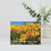 新しい始まり 春の黄色いチューリップの花 ポストカード (スタンド正面)