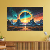 新しい始まり：石段をステップスルー キャンバスプリント (インサイチュ (リビング))