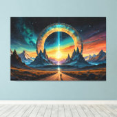 新しい始まり：石段をステップスルー キャンバスプリント (インサイチュ (ウッドフロア))