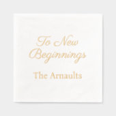 新しい始まエレガントりパーソナライズされた 箔ナプキン (正面)