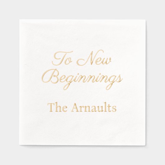 新しい始まエレガントりパーソナライズされた 箔ナプキン (正面)