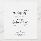 新しい始めのシックなゲームの甘い終結婚わり ワインラベル (シングルラベル)