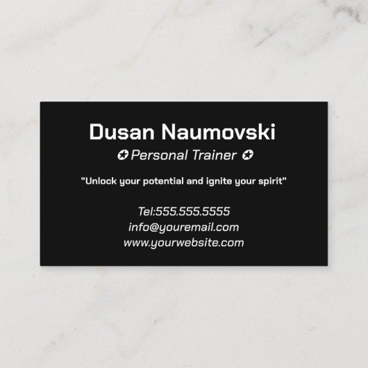 新しい始めのジムフィットネスプロフェッショナルトレーニング 名刺 (裏面)