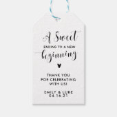 新しい始めの人気に終わる甘い ギフトタグ (正面)