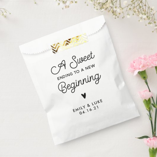 新しい始めの楽しみに終わる結婚甘い言葉 フェイバーバッグ (封をした状態)