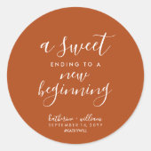 新しい始めの結婚式の引き出物Clに甘い結末 ラウンドシール (正面)