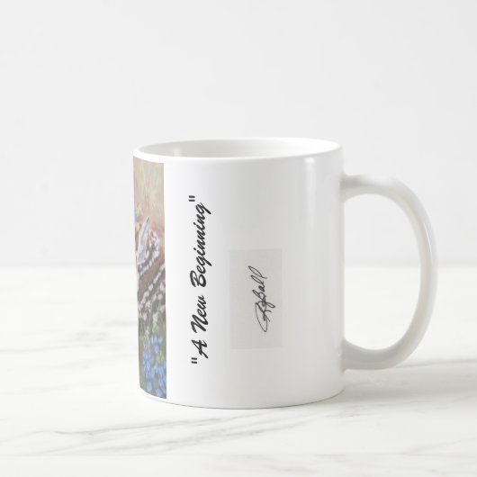 "新しい始め" コーヒーマグカップ (右)