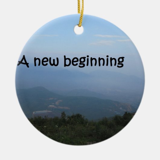新しい始め セラミックオーナメント (正面)