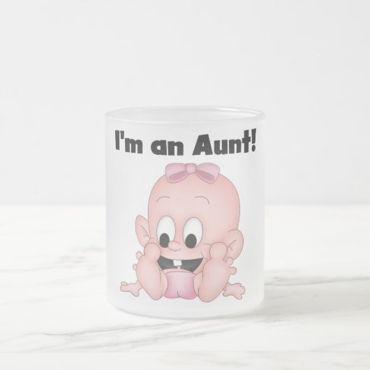 新しい姪のTシャツおよびギフトの叔母さん フロストグラスマグカップ (中央)