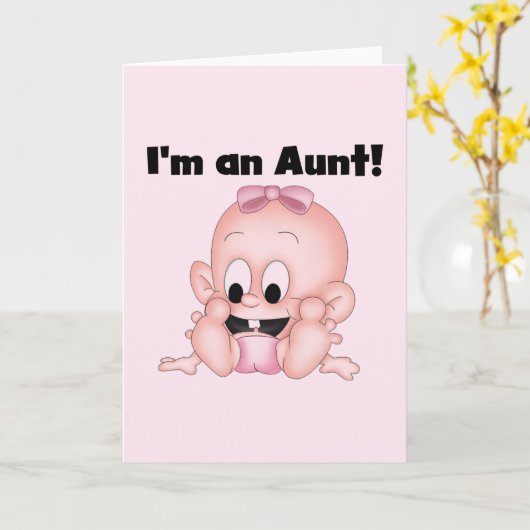 新しい姪のTシャツとギフトのおばさん カード (黄色い花)