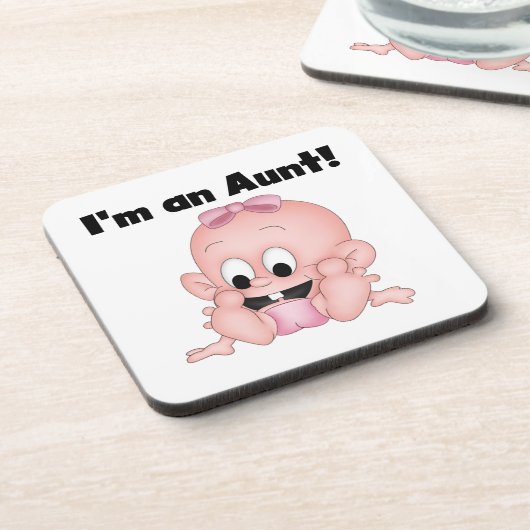 新しい姪のTシャツとギフトのおばさん コースター (左側)