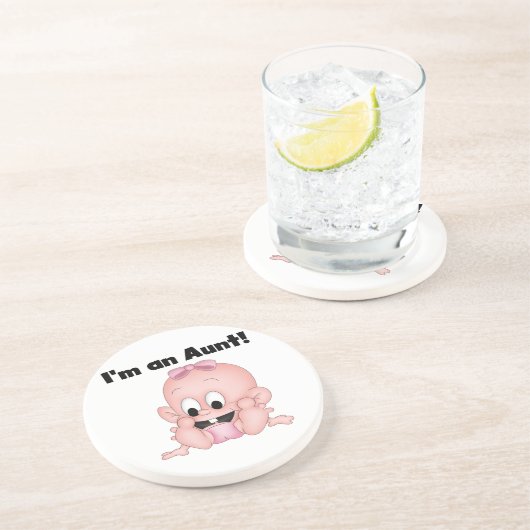 新しい姪のTシャツとギフトのおばさん コースター (側面)