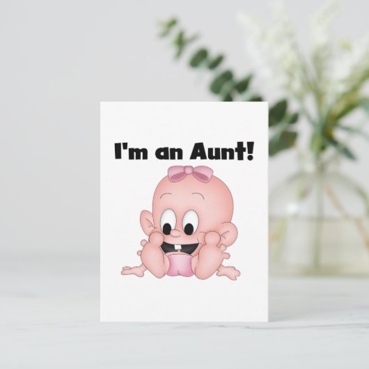 新しい姪のTシャツとギフトのおばさん ポストカード (スタンド正面)