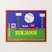 新しい子供のスポーツの野球のパズルのパーソナライズなギフト ジグソーパズル (横)