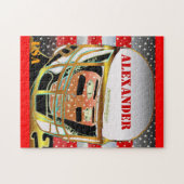 新しい子供のフットボールのパーソナライズなパズルはギフトを遊ばします ジグソーパズル (横)