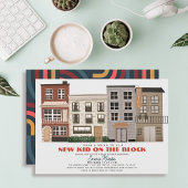 新しい子供のブロックシティビル男の子ベイビーシャワー 招待状