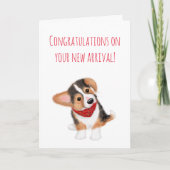 新しい子犬おめでとうカード カード (正面)