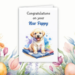 新しい子犬おめでとう!ラブラドール カード