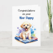 新しい子犬おめでとう！ラブラドール カード (正面)
